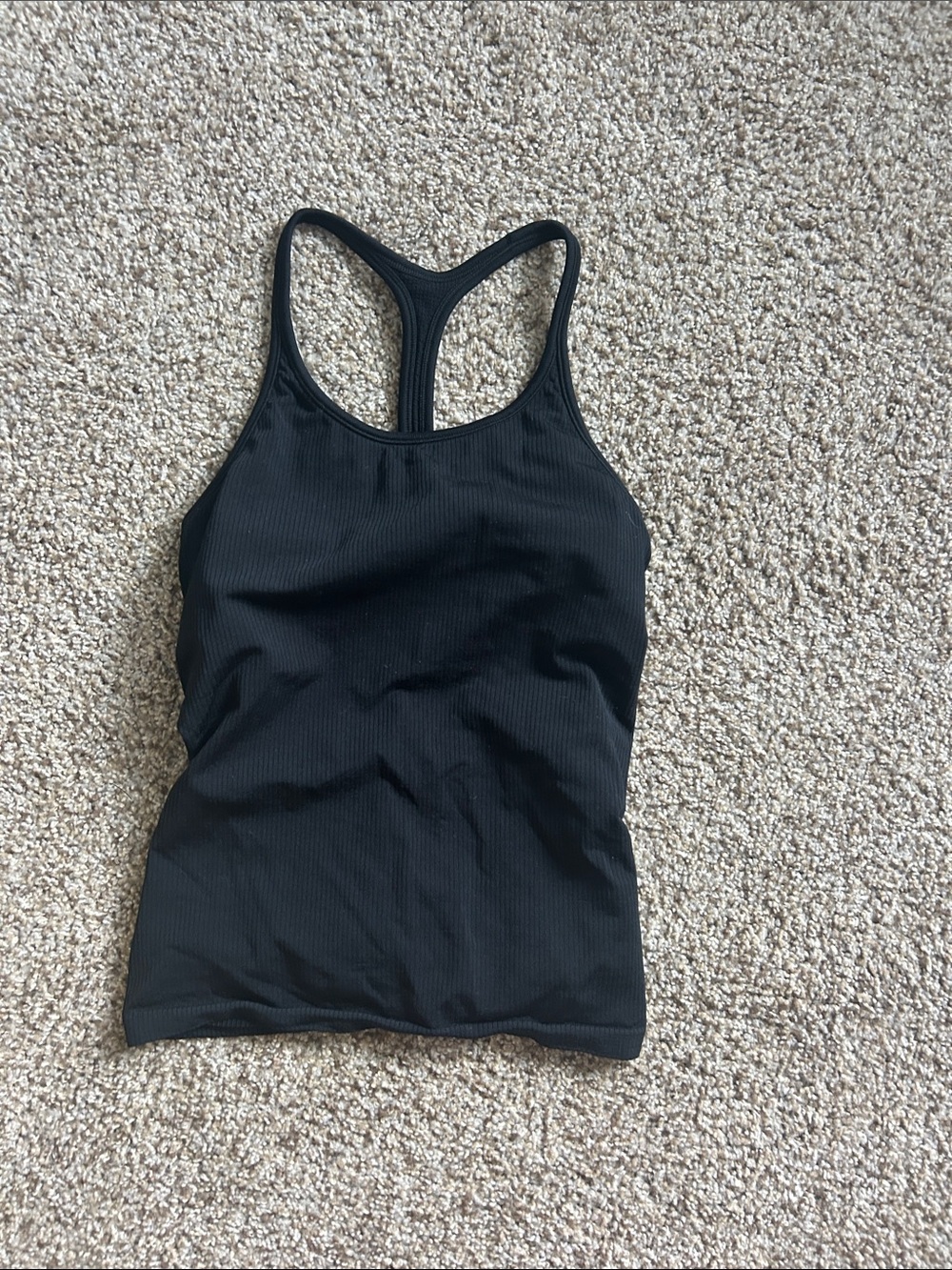 Athleta Black Ribbed Racerback Tank